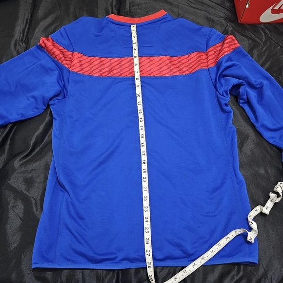 🏀  Adidas Kansas Blue Long Sleeve Shirt size M basketball warmup - Picture 4 of 4